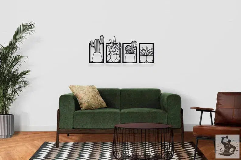 Cactus Design Metal Wall Decor
