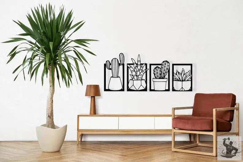 Cactus Design Metal Wall Decor