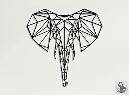 Elephant Head Metal Wall Decor
