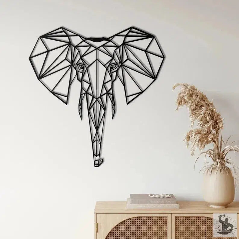 Elephant Head Metal Wall Decor