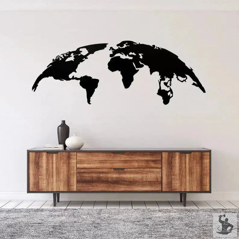 Metal wall decoration above the bed