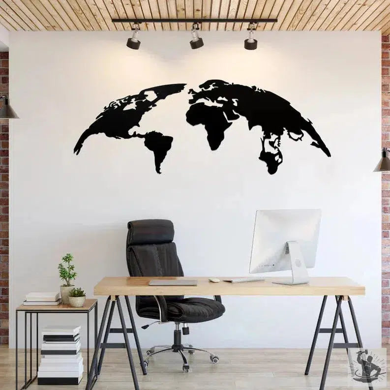 Metal wall decoration above the bed