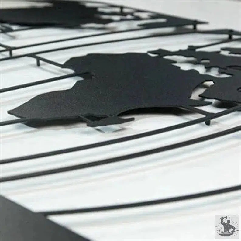 Modern Metal World Map Wall Decor