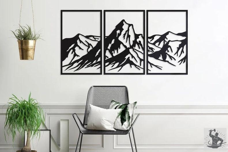 Mountain Design Metal Wall Decoration