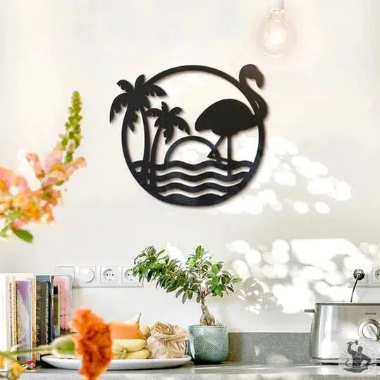 Palm Tree Industrial Metal Wall Decor
