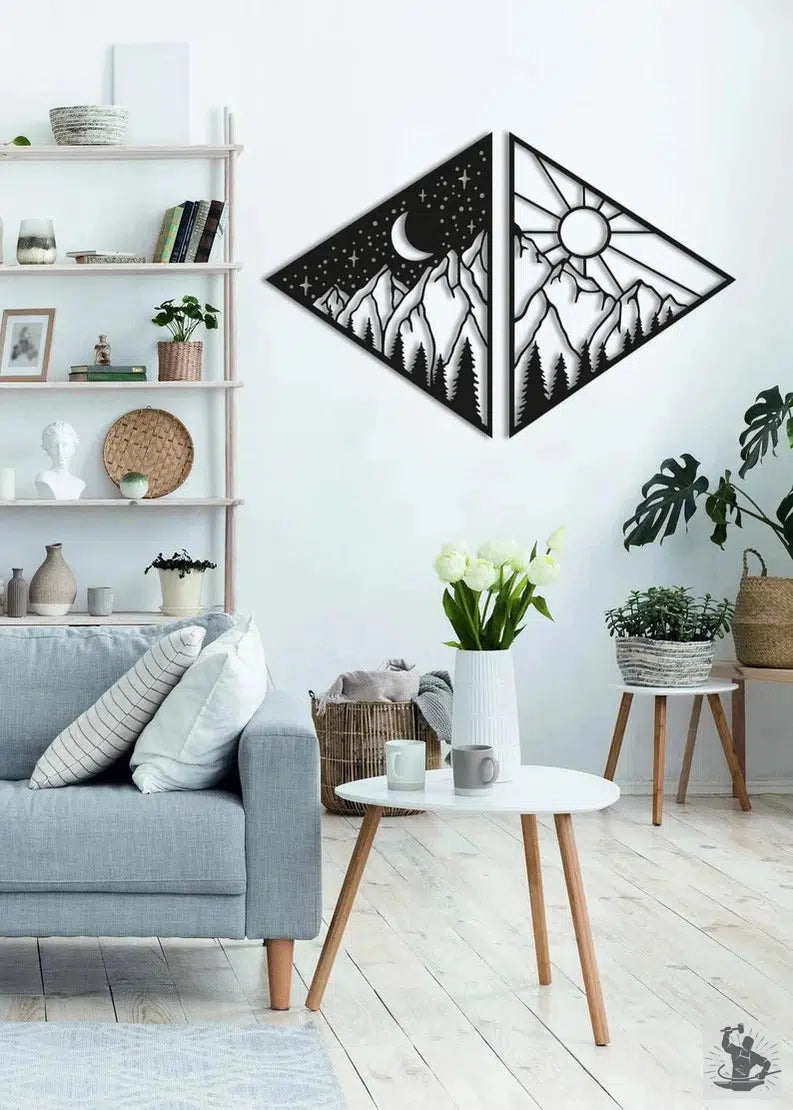 Sun and Moon Metal Wall Decor