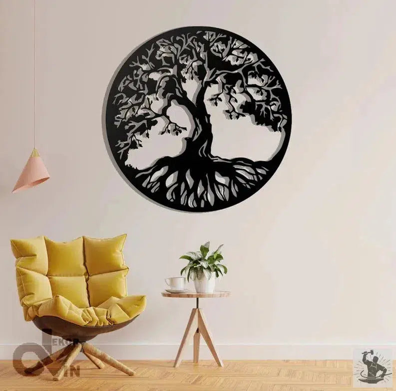 Tree of Life Industrial Metal Wall Decor
