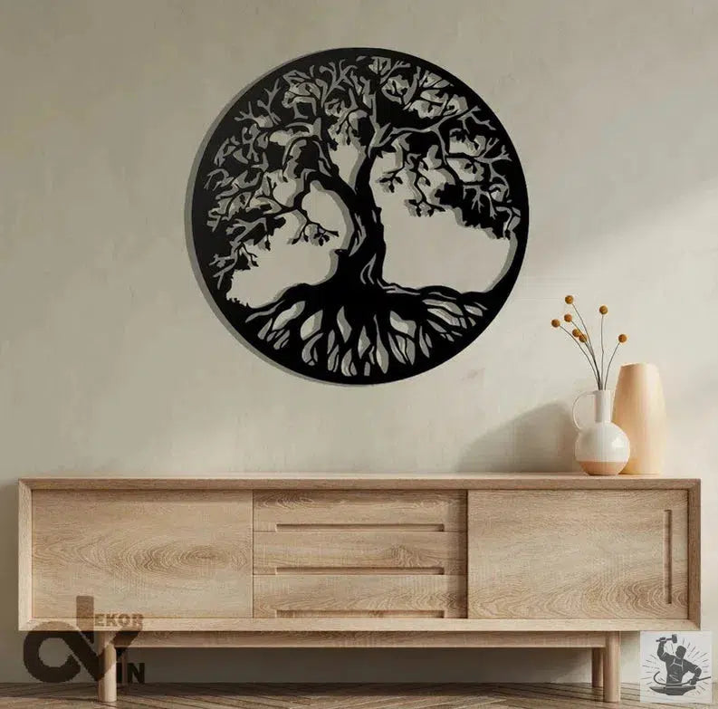Tree of Life Industrial Metal Wall Decor