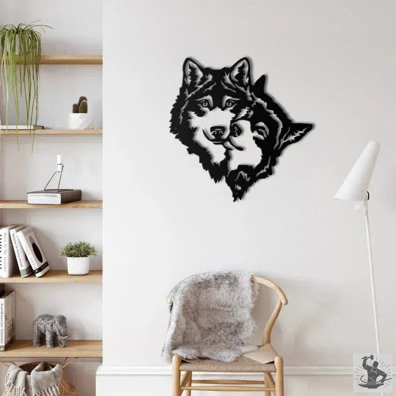 Wolf Head Metal Wall Decoration