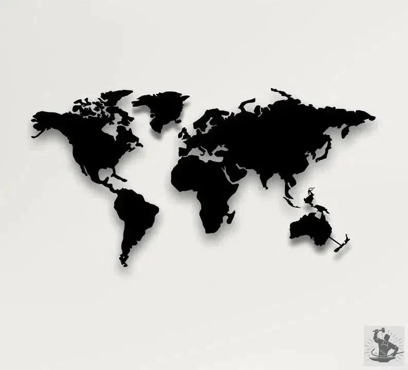 World Map Industrial Metal Wall Decor