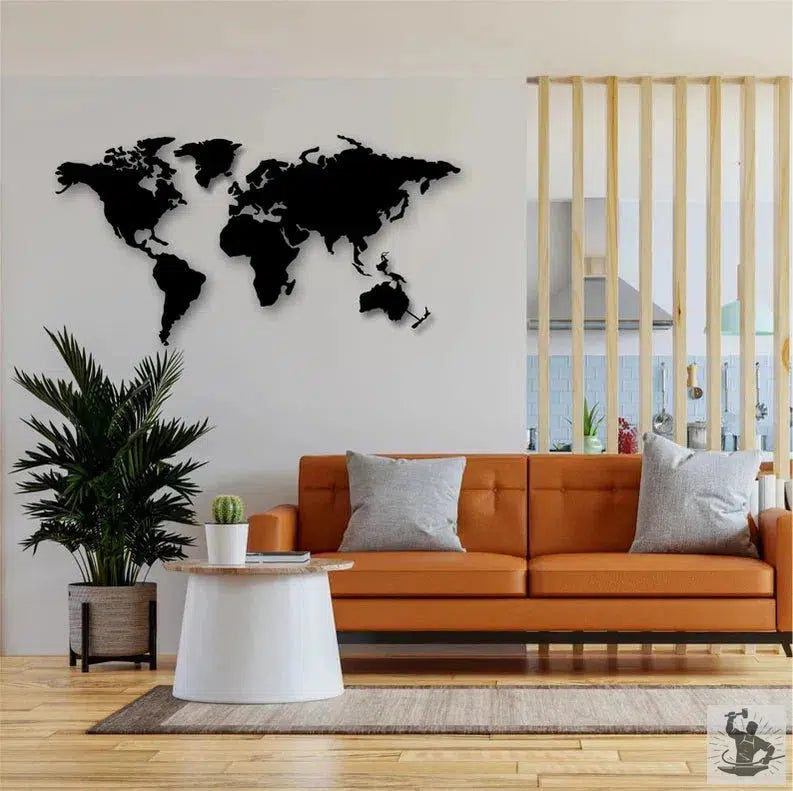 World Map Industrial Metal Wall Decor