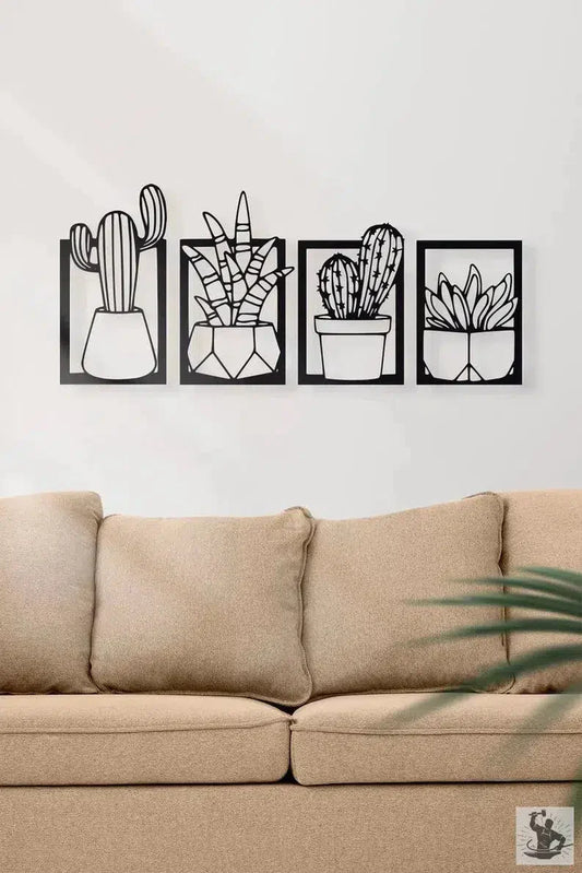 Cactus Design Metal Wall Decor
