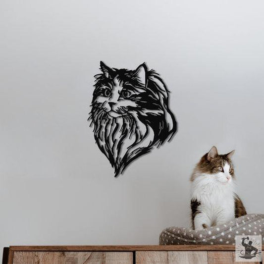 Cat Head Metal Wall Decoration