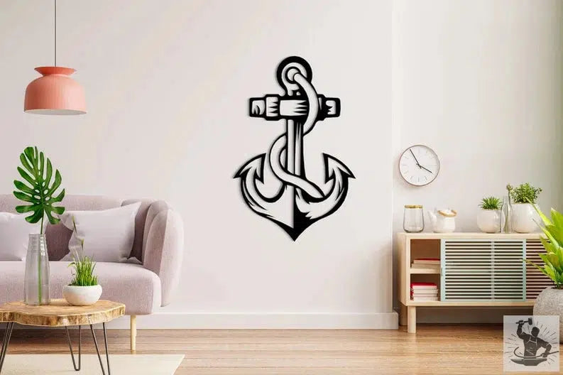 Marine Anchor Metal Wall Decoration – Metalonix