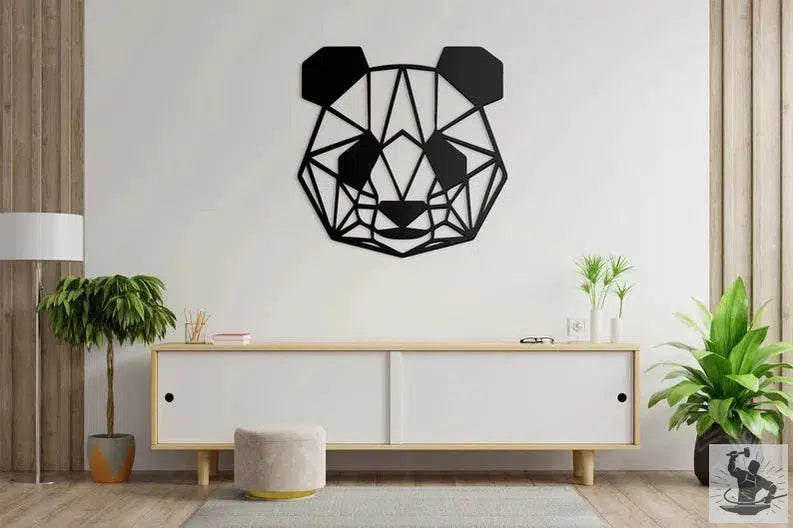 Panda Head Metal Wall Decoration