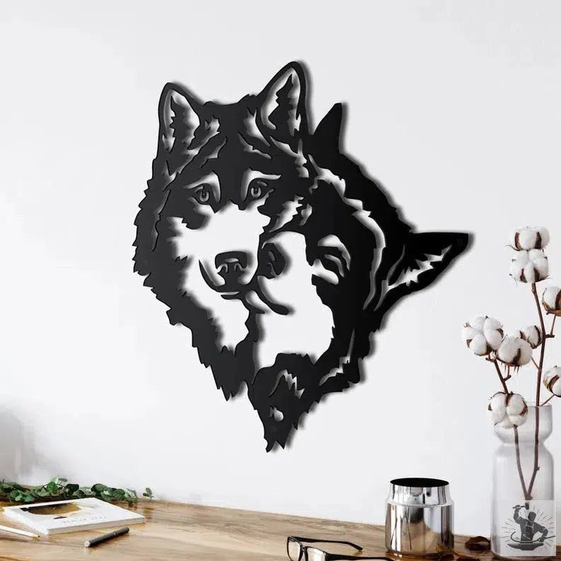 Wolf Head Metal Wall Decoration