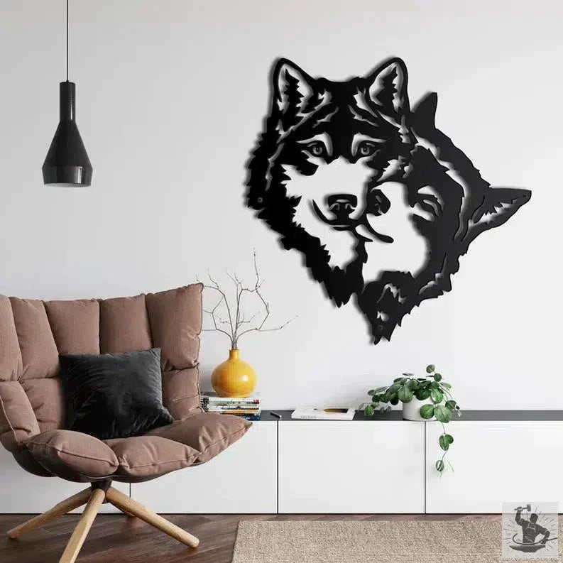 Wolf Head Metal Wall Decoration
