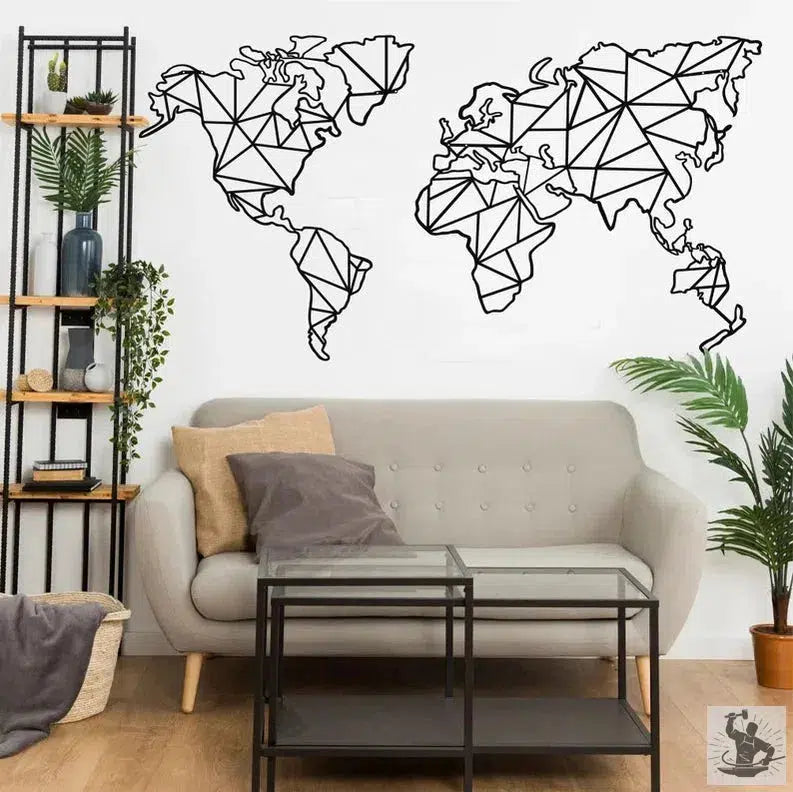 World Map Metal Wall Decoration